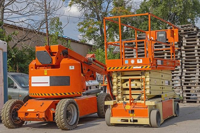 warehouse operations with forklift in motion in Kendall